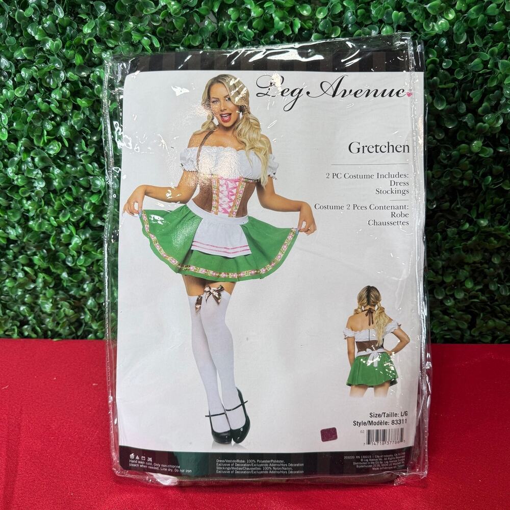 NWT Leg Avenue Gretchen Oktoberfest Costume Dress Stockings  Womens  Large L